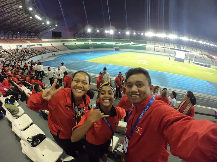 2019 SEA Games Delegates from East Timor during the opening ceremony on November 30, 2019.